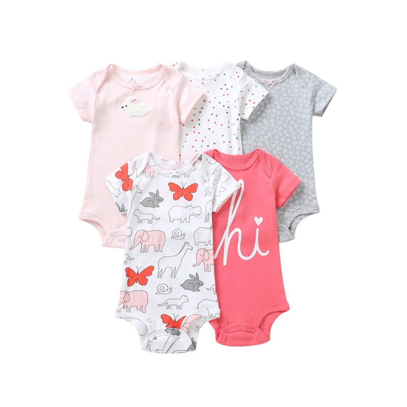 Kit verão de Body sem mangas para bebês, de 6 meses a 2 anos - 5 peças