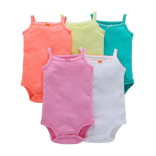 Kit verão de Body sem mangas para bebês, de 6 meses a 2 anos - 5 peças