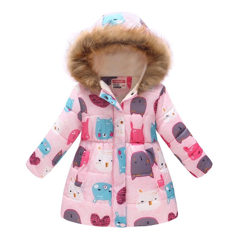 Casaco de inverno para meninas - 3 a 10 anos