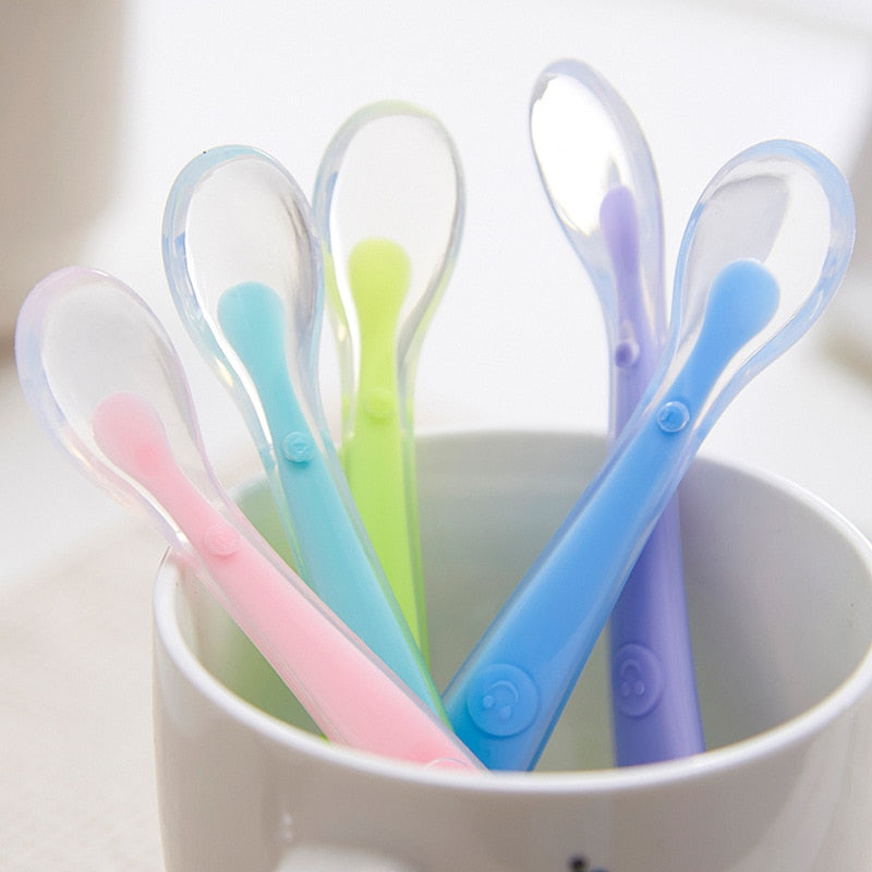Colher de Silicone Para Alimentação de Bebê