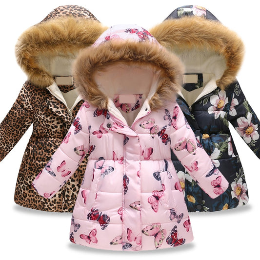 Casaco de inverno para meninas - 3 a 10 anos