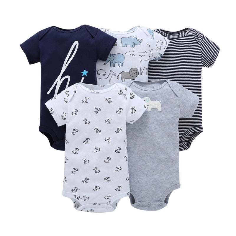 Kit verão de Body sem mangas para bebês, de 6 meses a 2 anos - 5 peças