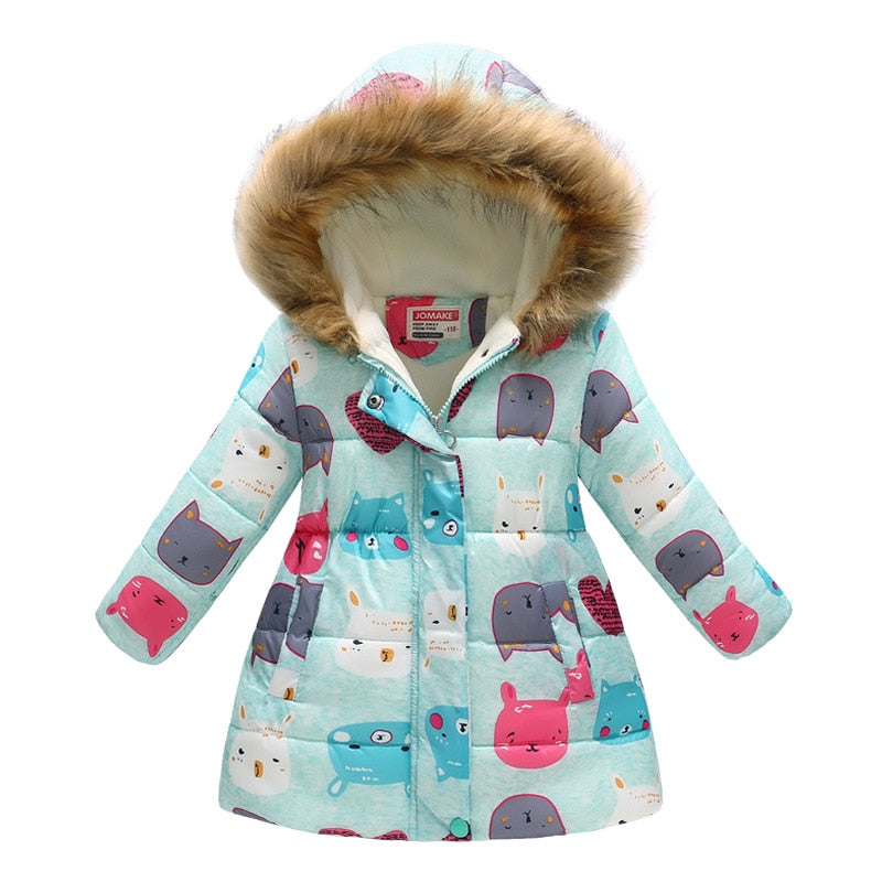 Casaco de inverno para meninas - 3 a 10 anos