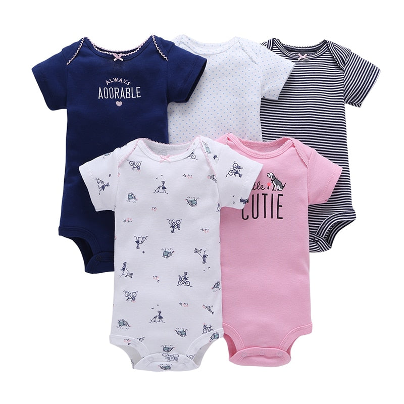 Kit verão de Body sem mangas para bebês, de 6 meses a 2 anos - 5 peças