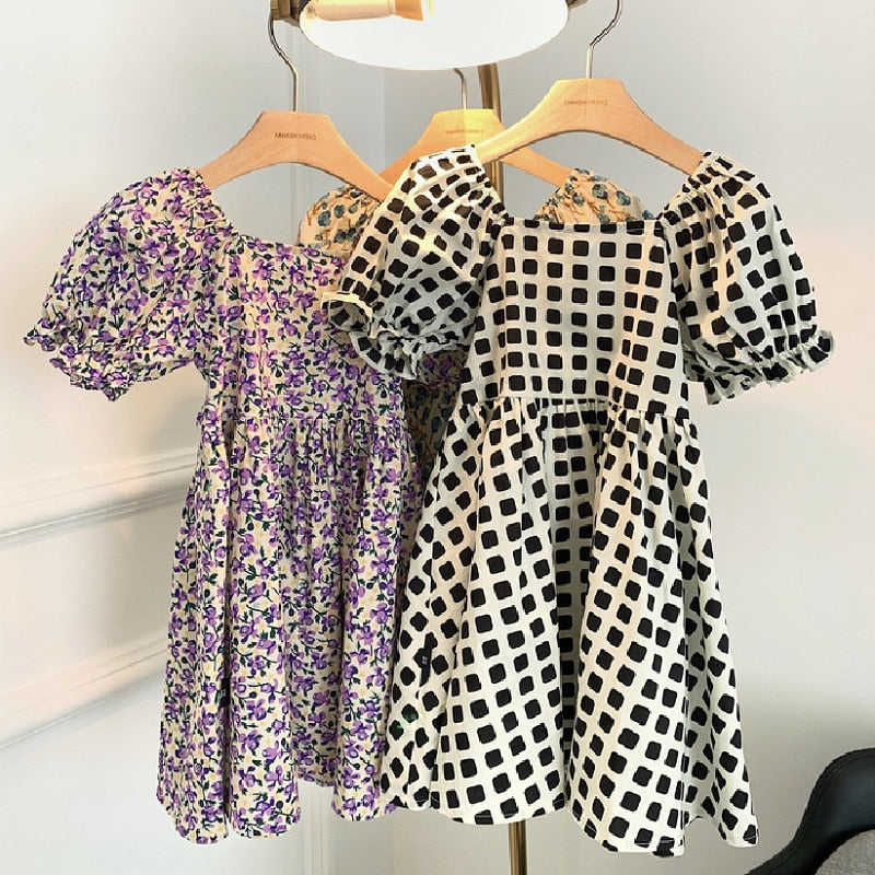 Vestido Manga Curta Estampado - 3 a 7 anos