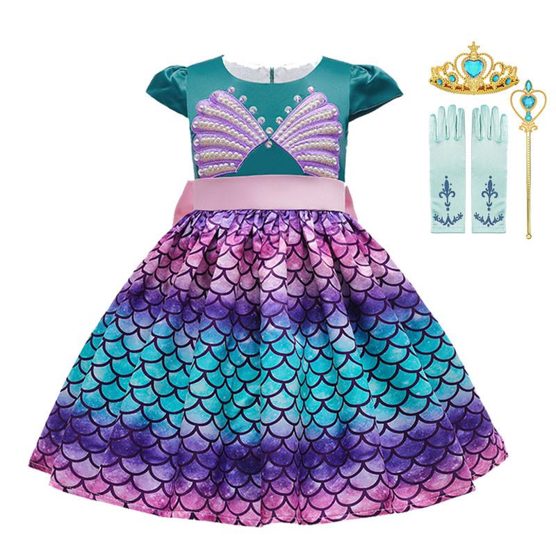 Vestido Sereia Manga Curta - 3 a 10 Anos