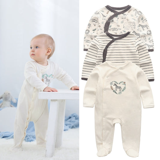 Kit de Macacão Para Bebês Com 3 Peças - 3 a 12 Meses