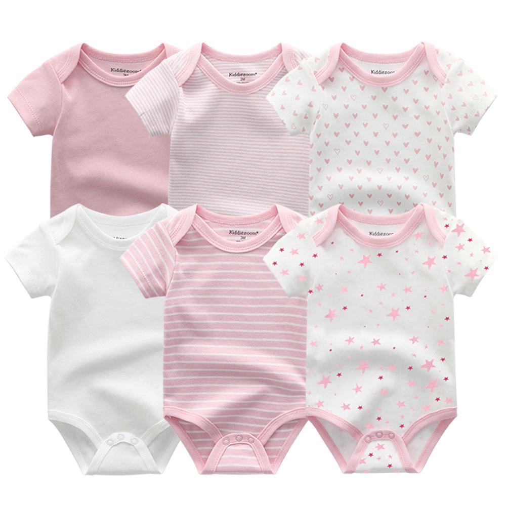 Body para bebês 6 estilos, roupas para meninas manga curta com desenhos animados