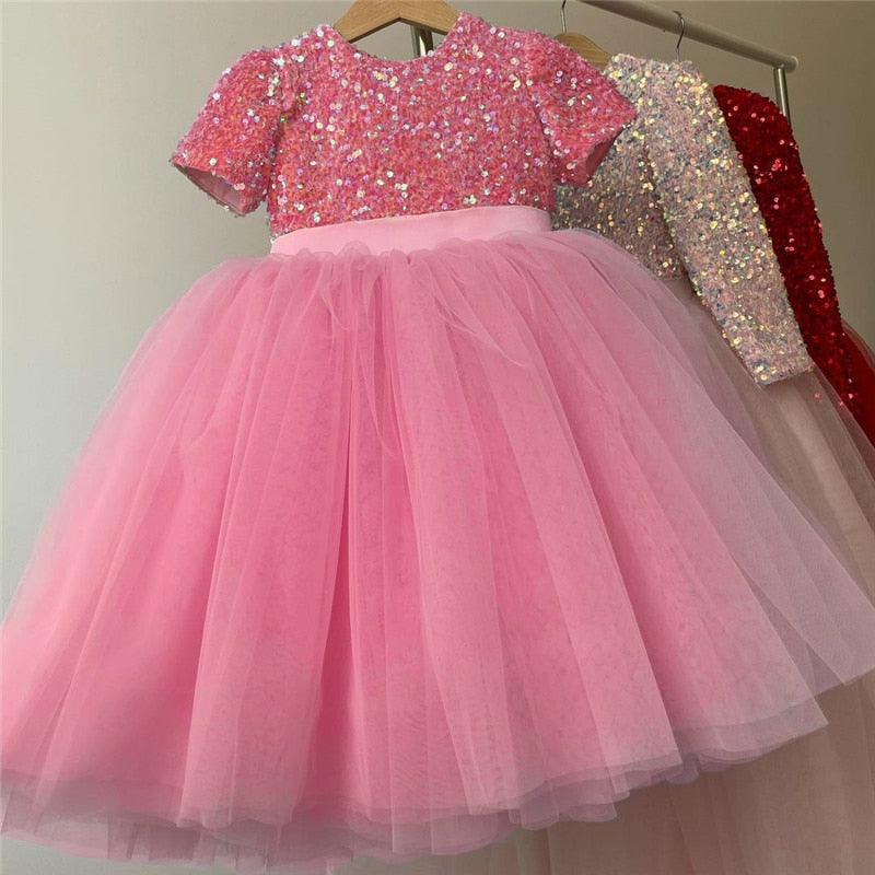 Vestido de Princesa Com Tule 3 a 8 Anos
