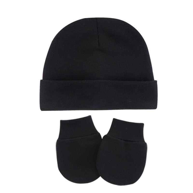 Conjunto de luvas e gorro para bebê recém nascido
