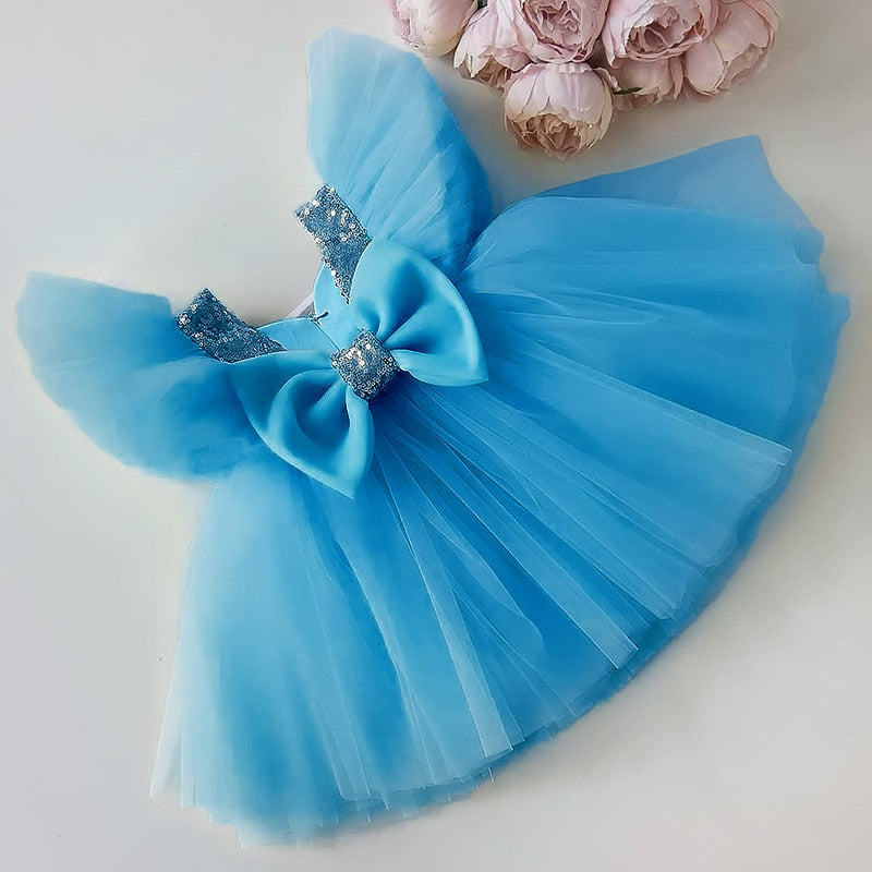 Vestido de Princesa Com Tule 3 a 8 Anos