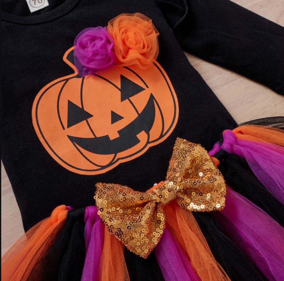 Conjunto Body, Saia e Faixinha Bruxinha Halloween - 6 a 24 meses