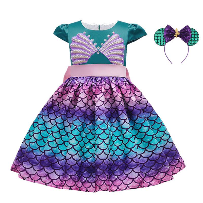 Vestido Sereia Manga Curta - 3 a 10 Anos