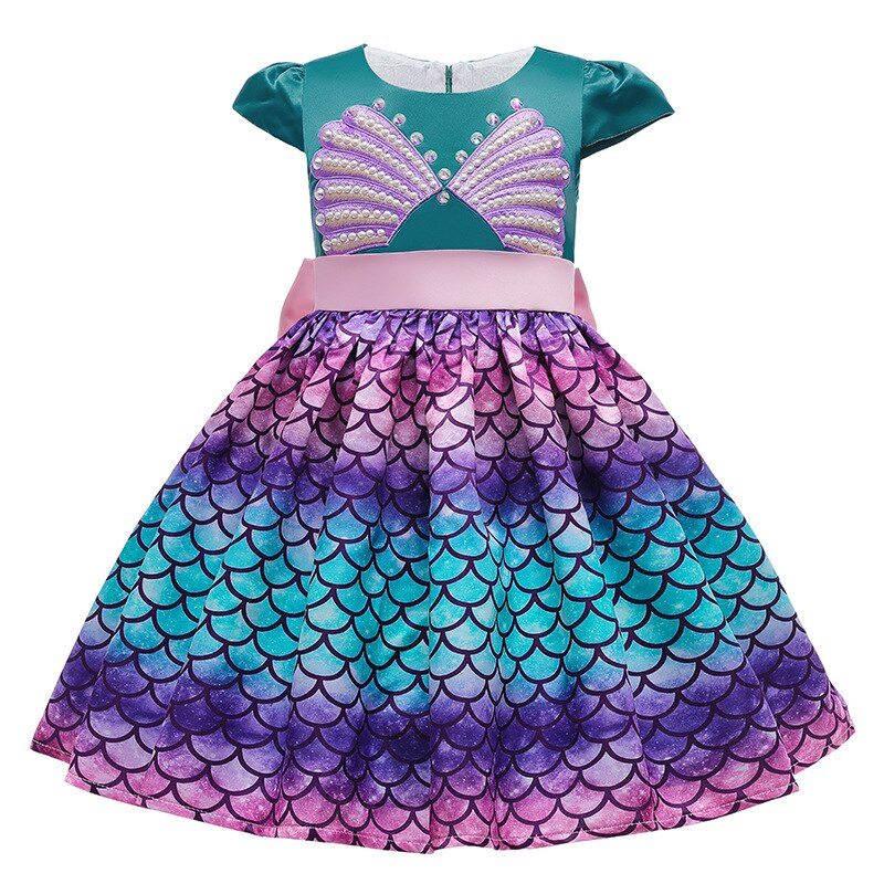 Vestido Sereia Manga Curta - 3 a 10 Anos