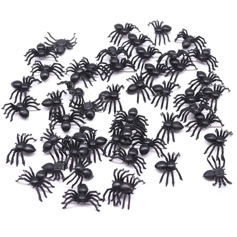 Lote de 50 Aranhas Negras Para Decoração