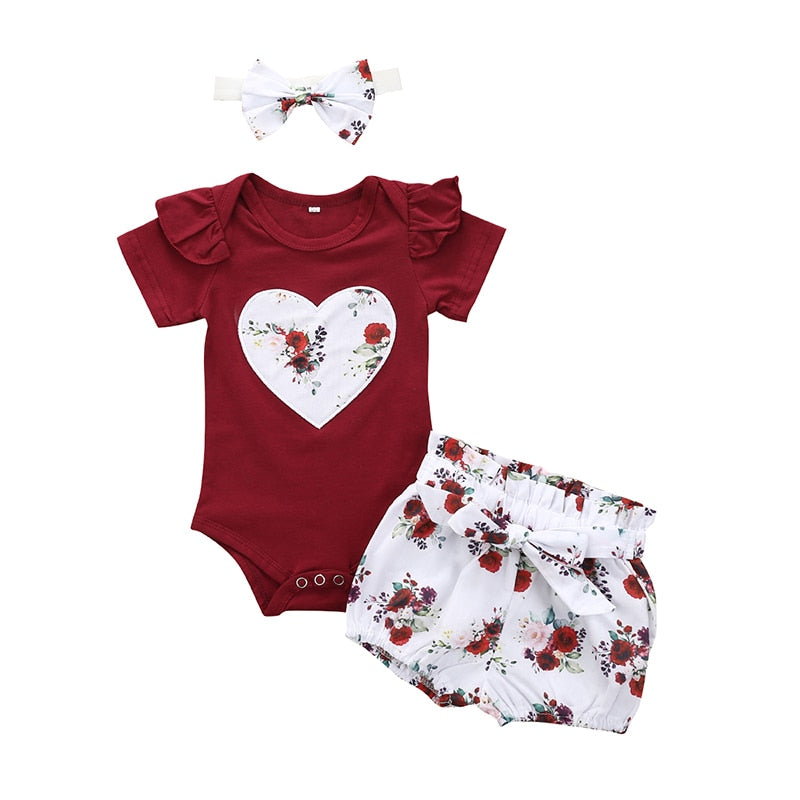 Conjuntos de Body, Short e Lacinho - 0 a 24 Meses