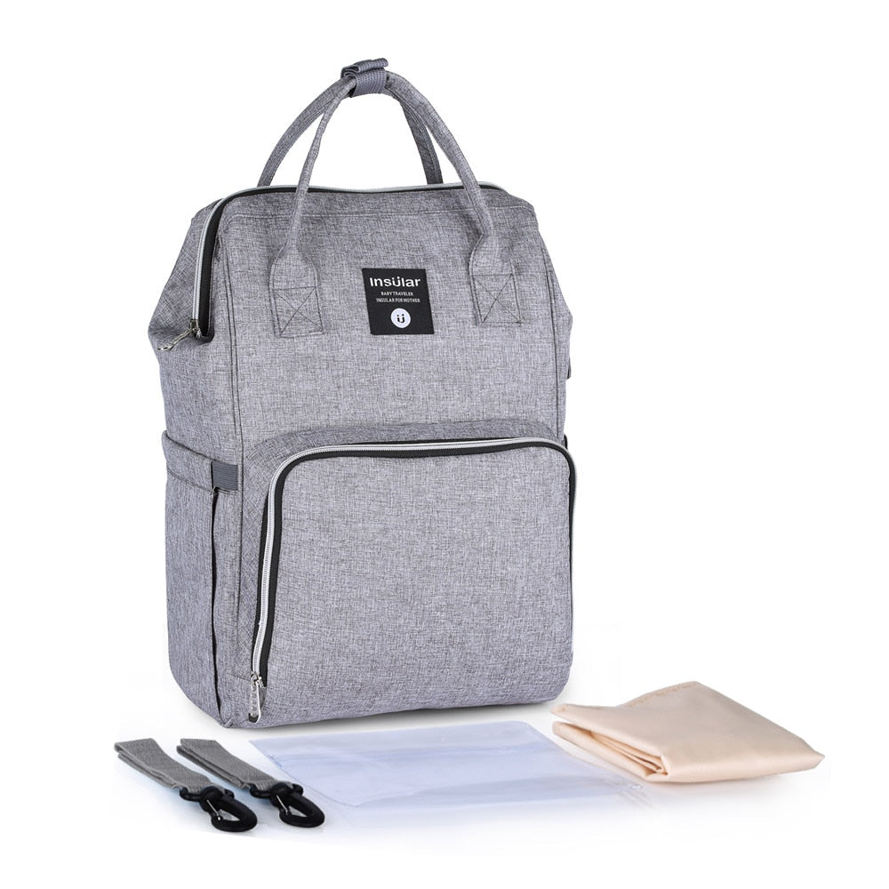 Mochila Mamãe Bebê de Grande Capacidade Impermeável Multi-Função