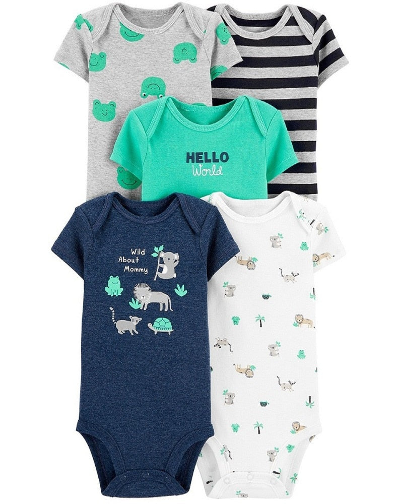 Kit verão de Body sem mangas para bebês, de 6 meses a 2 anos - 5 peças
