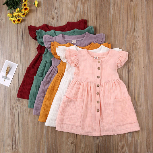 Vestido Sem Estampa - 1 a 6 anos