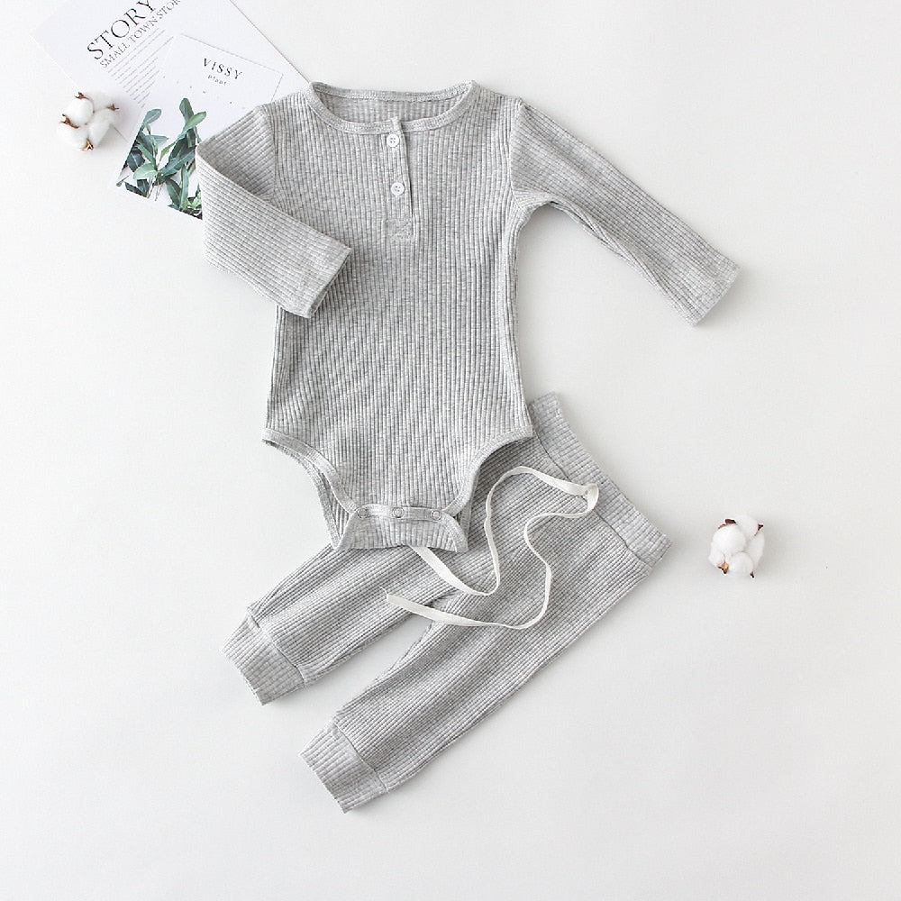 Conjunto de Body para bebês com duas peças (calça ou bermuda)