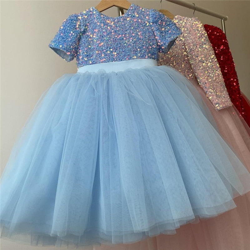 Vestido de Princesa Com Tule 3 a 8 Anos