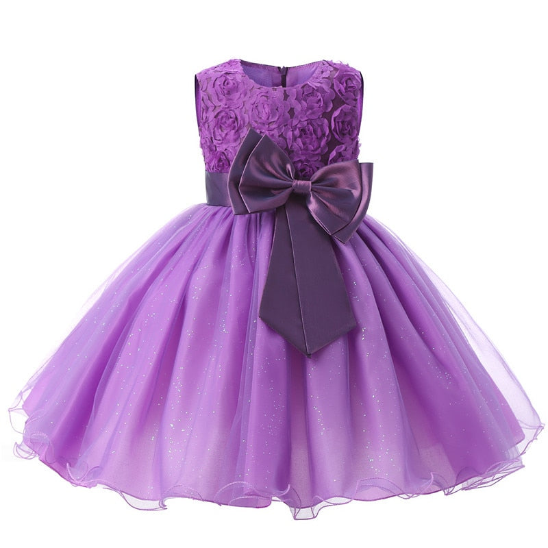 Vestido de Princesa Com Tule 3 a 8 Anos