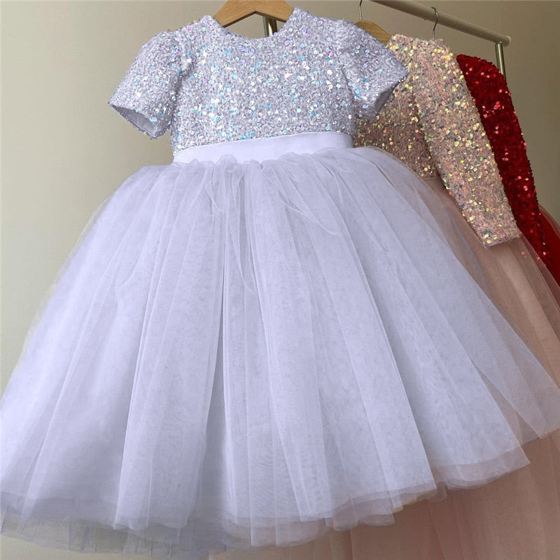 Vestido de Princesa Com Tule 3 a 8 Anos