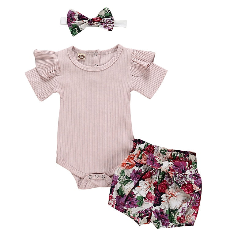 Conjuntos de Body, Short e Lacinho - 0 a 24 Meses
