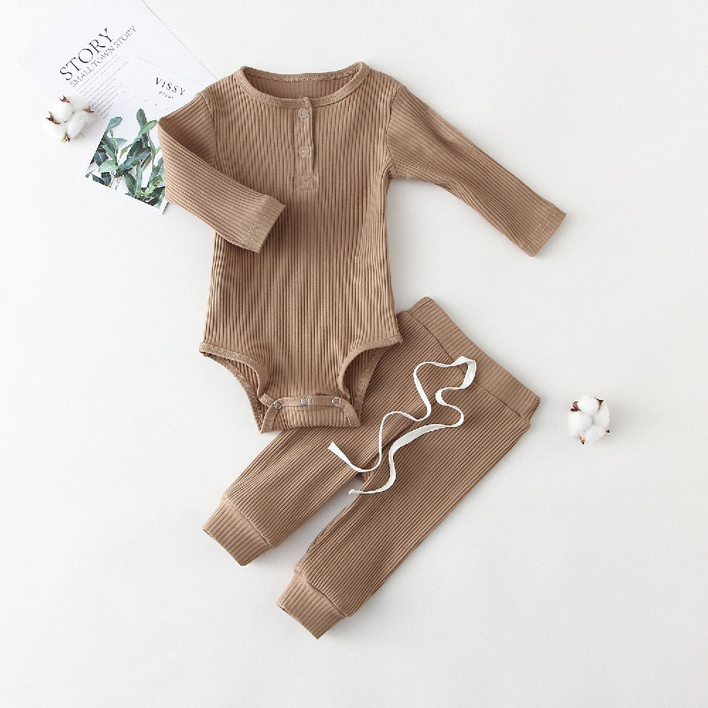 Conjunto de Body para bebês com duas peças (calça ou bermuda)