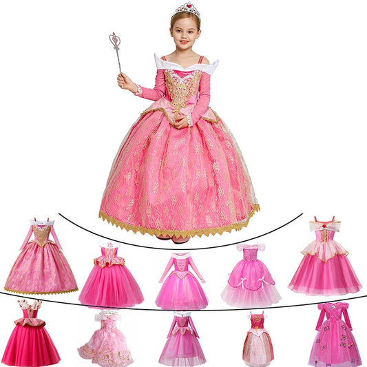 Vestido da Bela Adormecida para crianças - 3 a 8 anos