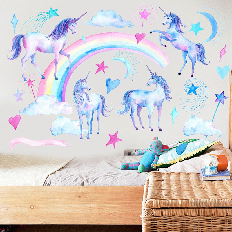 ADESIVO DECORATIVO PARA QUARTO DE BEBÊ - UNICÓRNIO