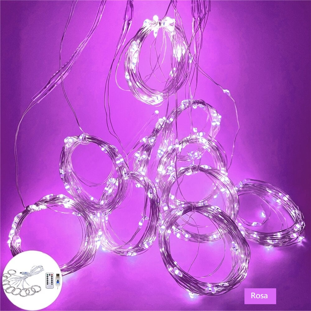Cortina de Luz de LED para Decoração