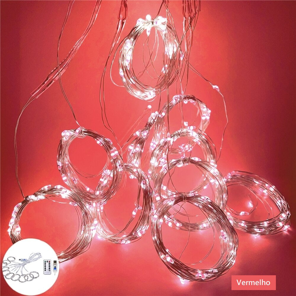 Cortina de Luz de LED para Decoração