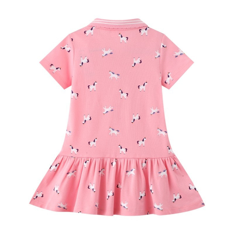 Vestido Estampado Manga Curta - 2 a 7 anos