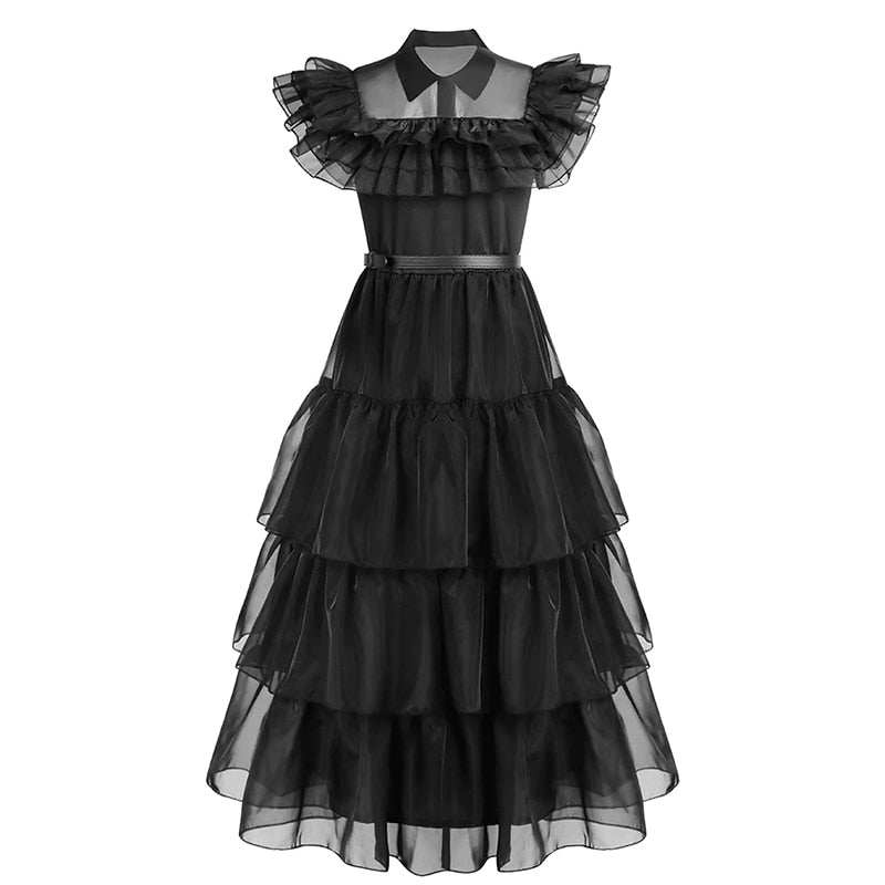 Vestido Wandinha Addams - P Infantil ao XXXG Adulto