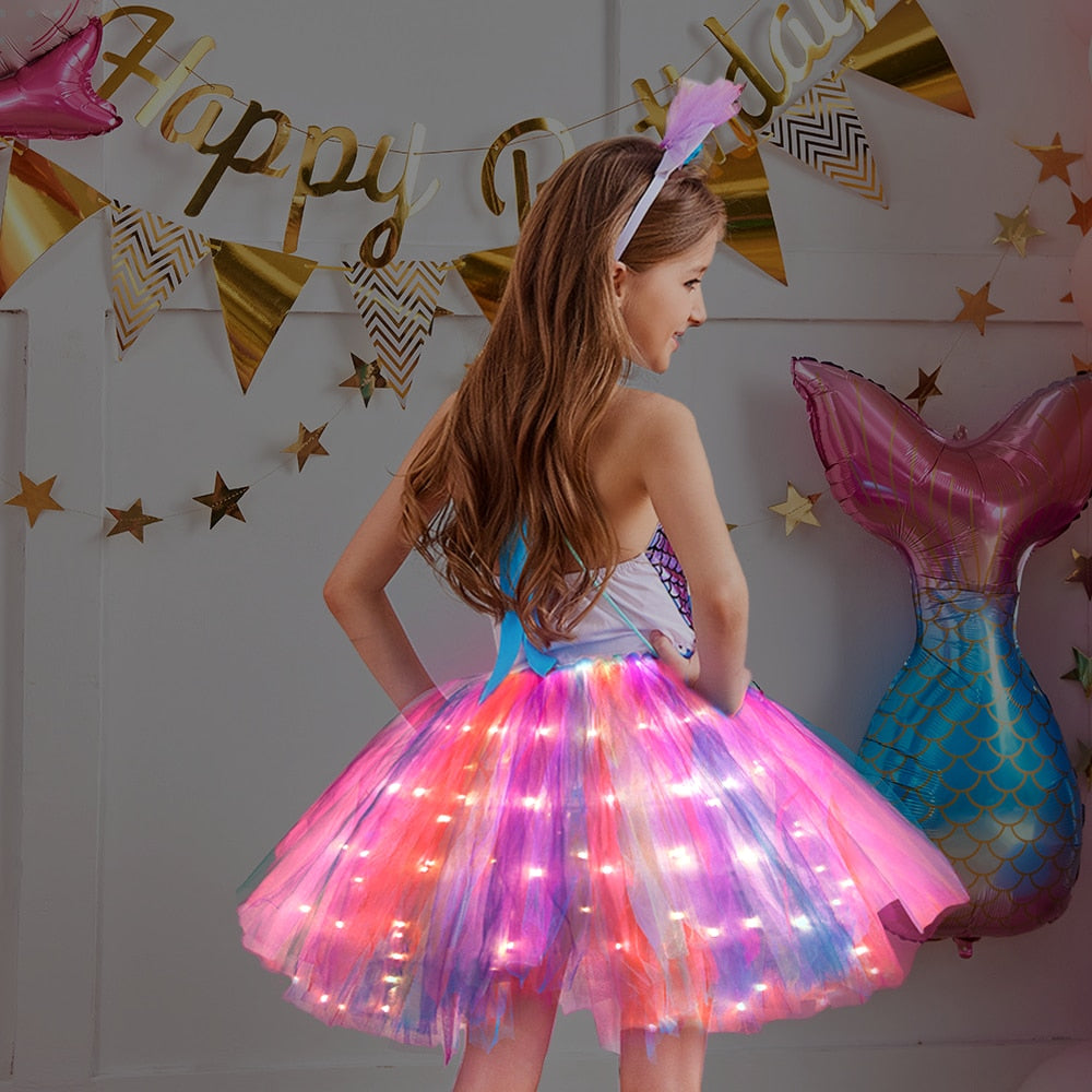 Vestido de Tutu com Luzes LED - 2 a 12 anos