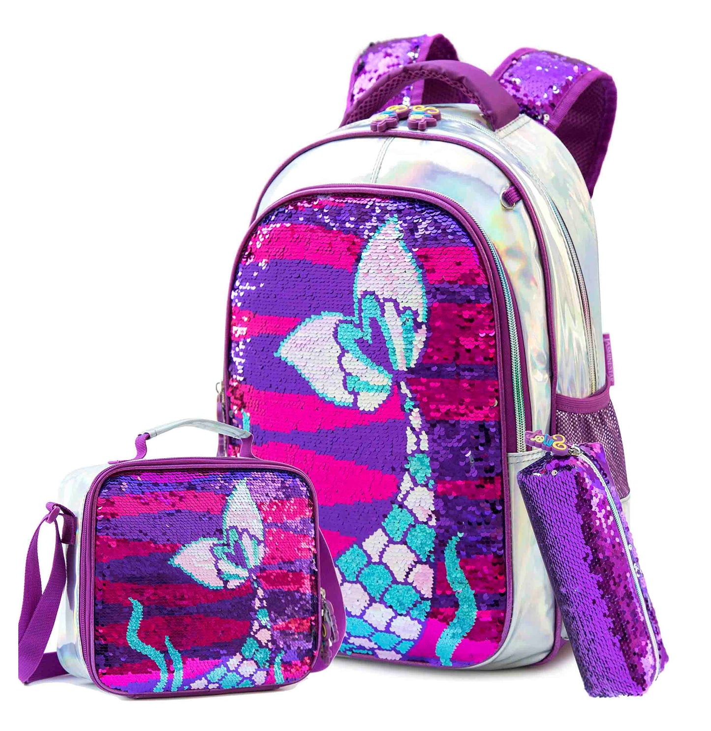 Kit Mochila Escolar Infantil Sereia