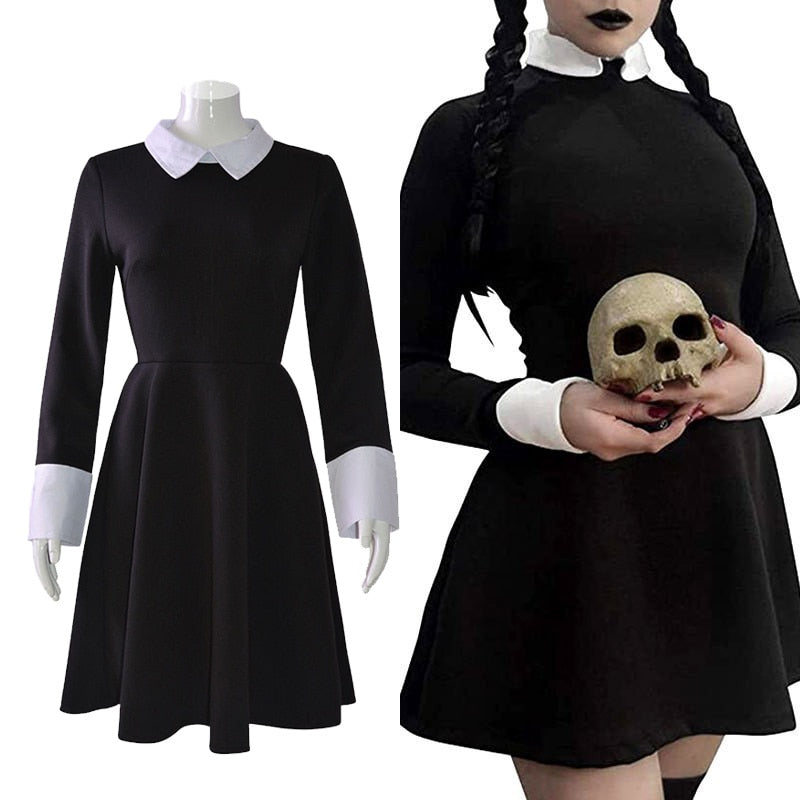 Vestido Preto da Wandinha Addams - Infantil e Adulto