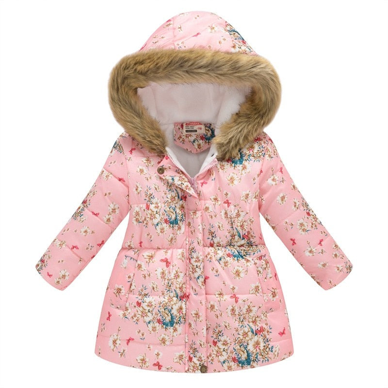 Casaco de inverno para meninas - 3 a 10 anos