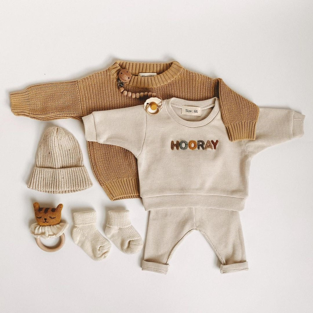 Conjunto de moletom para bebês - 3 meses a 3 anos
