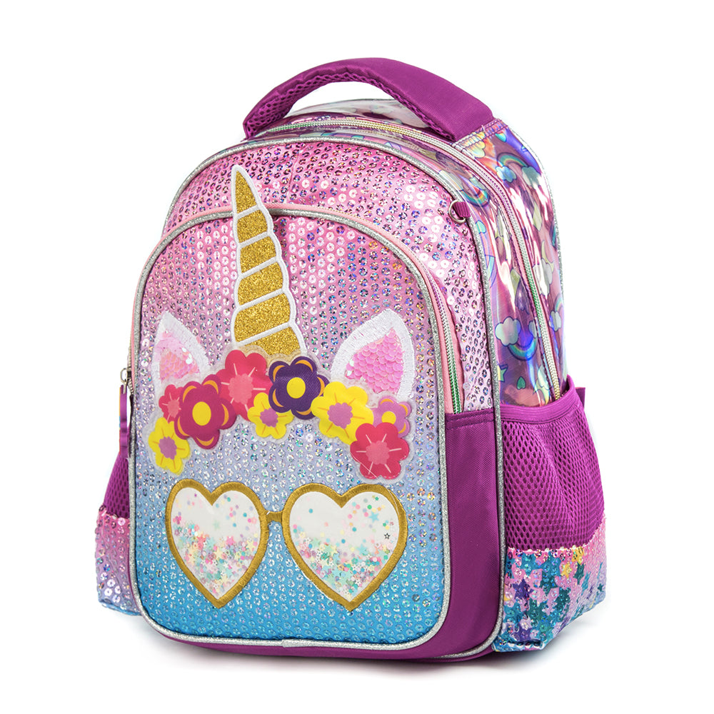 Kit Mochila Escolar Infantil Unicórnio