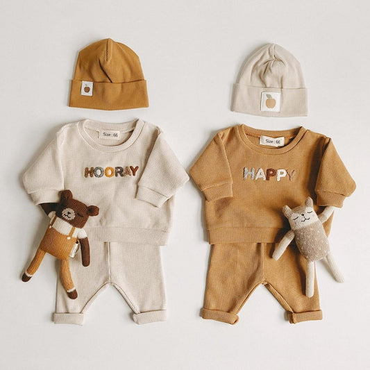 Conjunto de moletom para bebês - 3 meses a 3 anos