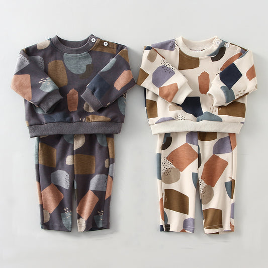 Conjunto Estampado Manga Longa - 3 a 18 Meses
