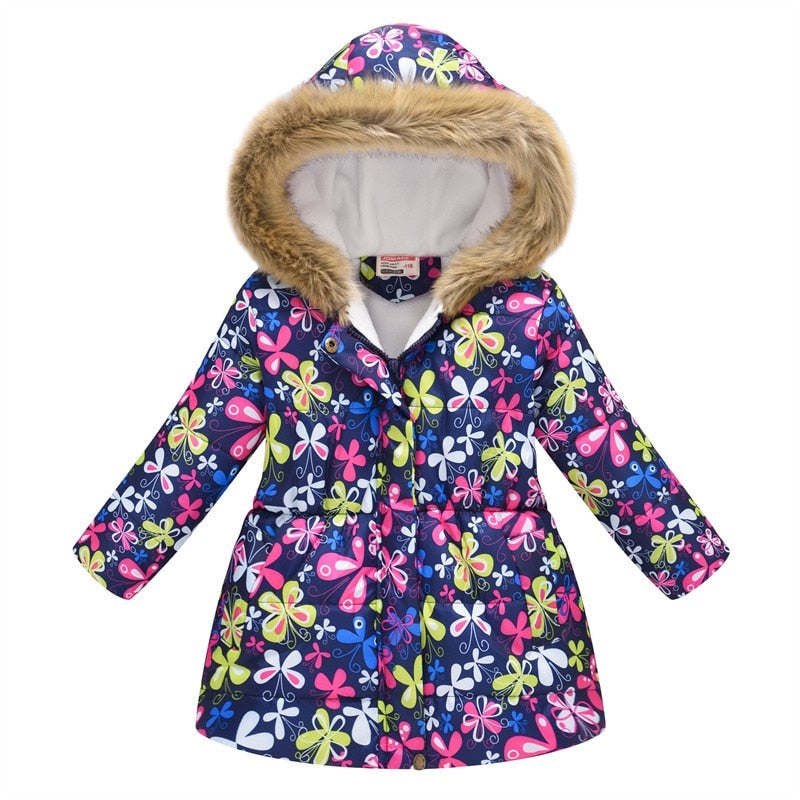 Casaco de inverno para meninas - 3 a 10 anos