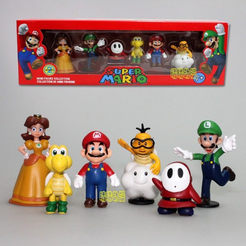 Pack com 6 Action Figures do Super Mario