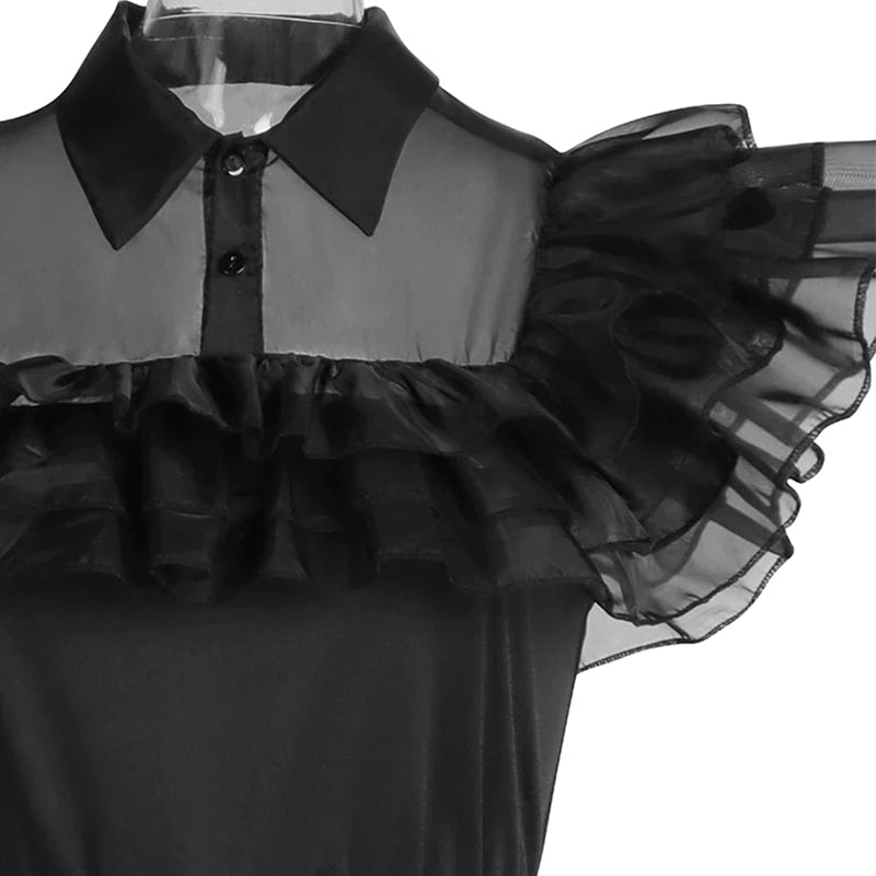 Vestido Wandinha Addams - P Infantil ao XXXG Adulto