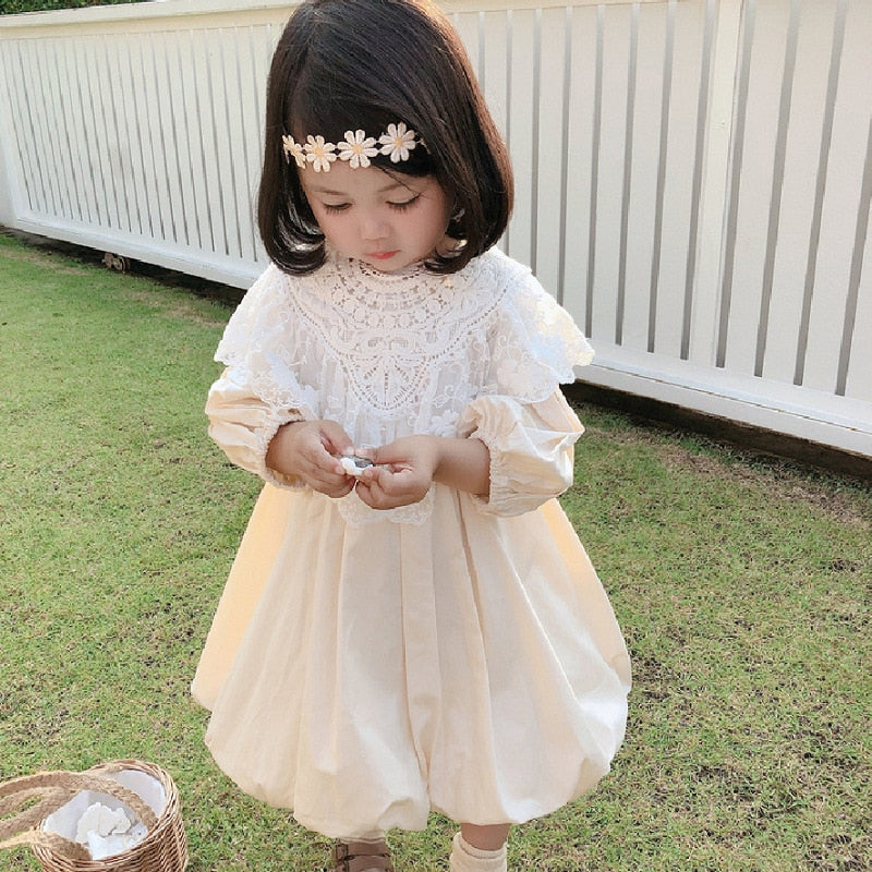 Vestido de Algodão e Bordado - 2 a 6 Anos