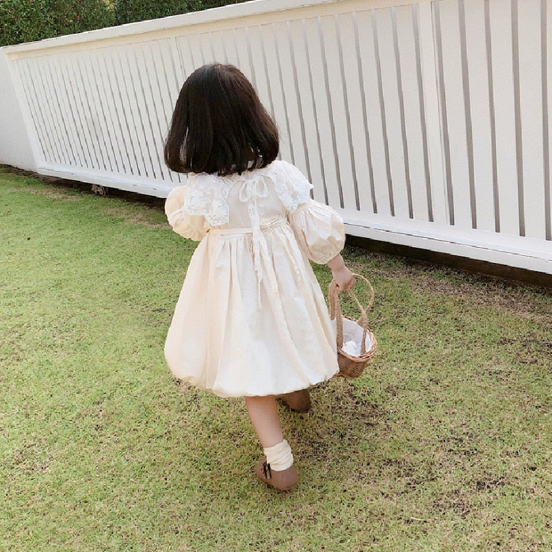 Vestido de Algodão e Bordado - 2 a 6 Anos