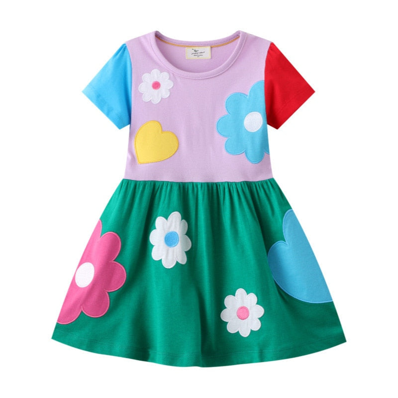 Vestido Estampado Manga Curta - 2 a 7 anos
