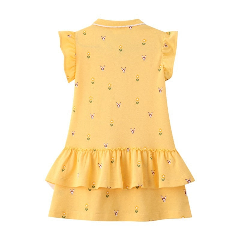 Vestido Estampado Manga Curta - 2 a 7 anos